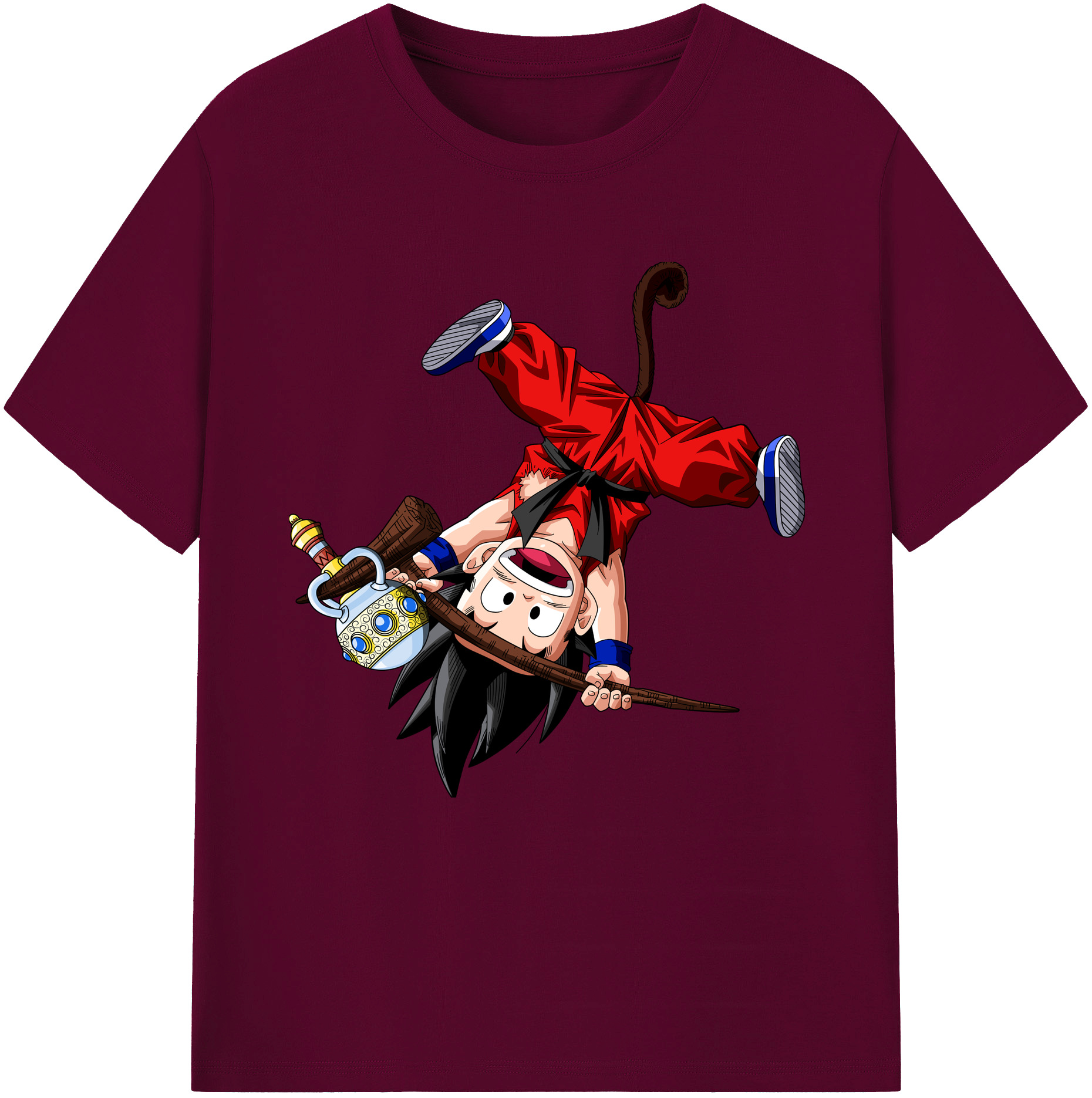 （画像用） ドラゴンボール 孫悟空（そん ごくう）Son Goku カカロット DRAGON BALL Kakarotto レディースカジュアルプリントTシャツ（綿100％）